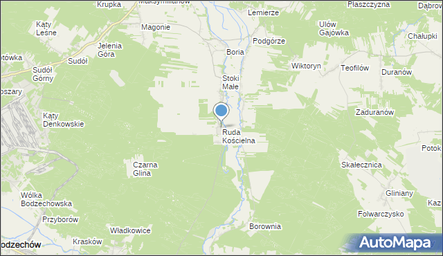 mapa Ruda Kościelna, Ruda Kościelna na mapie Targeo